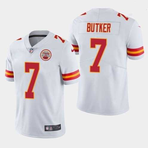 Men & Women & Youth Kansas City Chiefs #7 Harrison Butker White Vapor Untouchable Limited Stitched Jersey